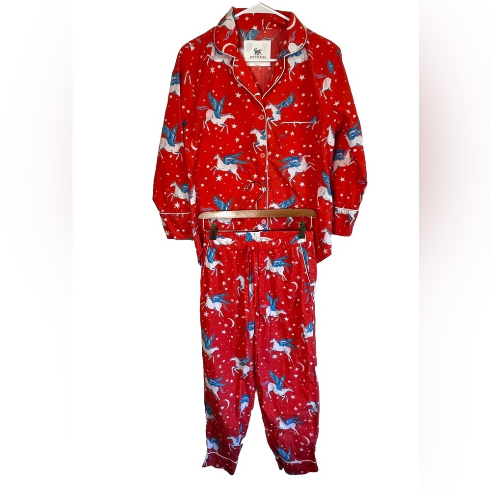 Printfresh Moon Flight Pegasus Unicorn Organic
Cotton Long Pajama Set Size XXS - Picture 4 of 7